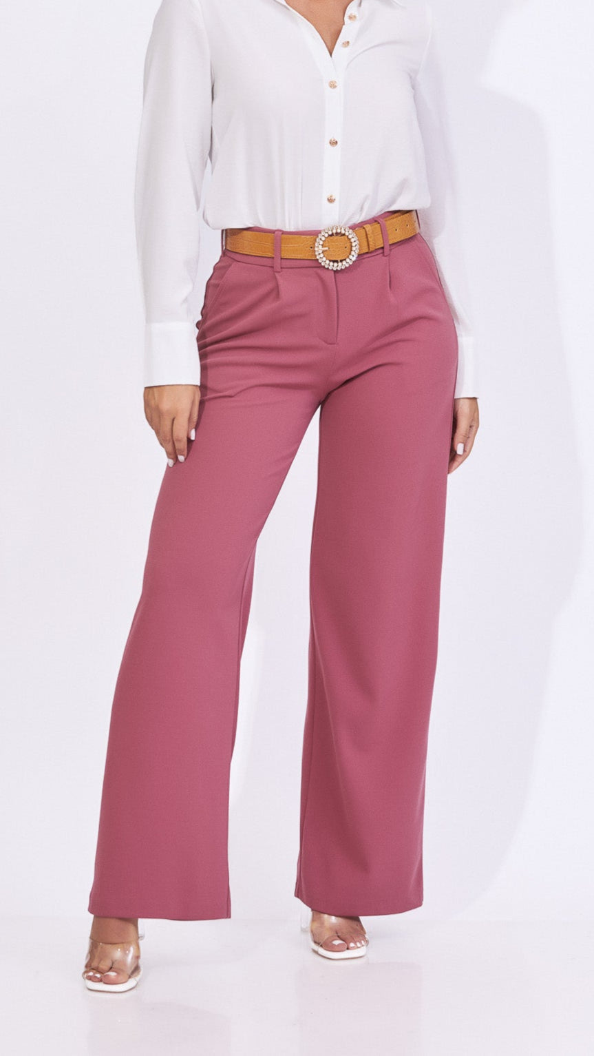 Pantalón stretch color rosa