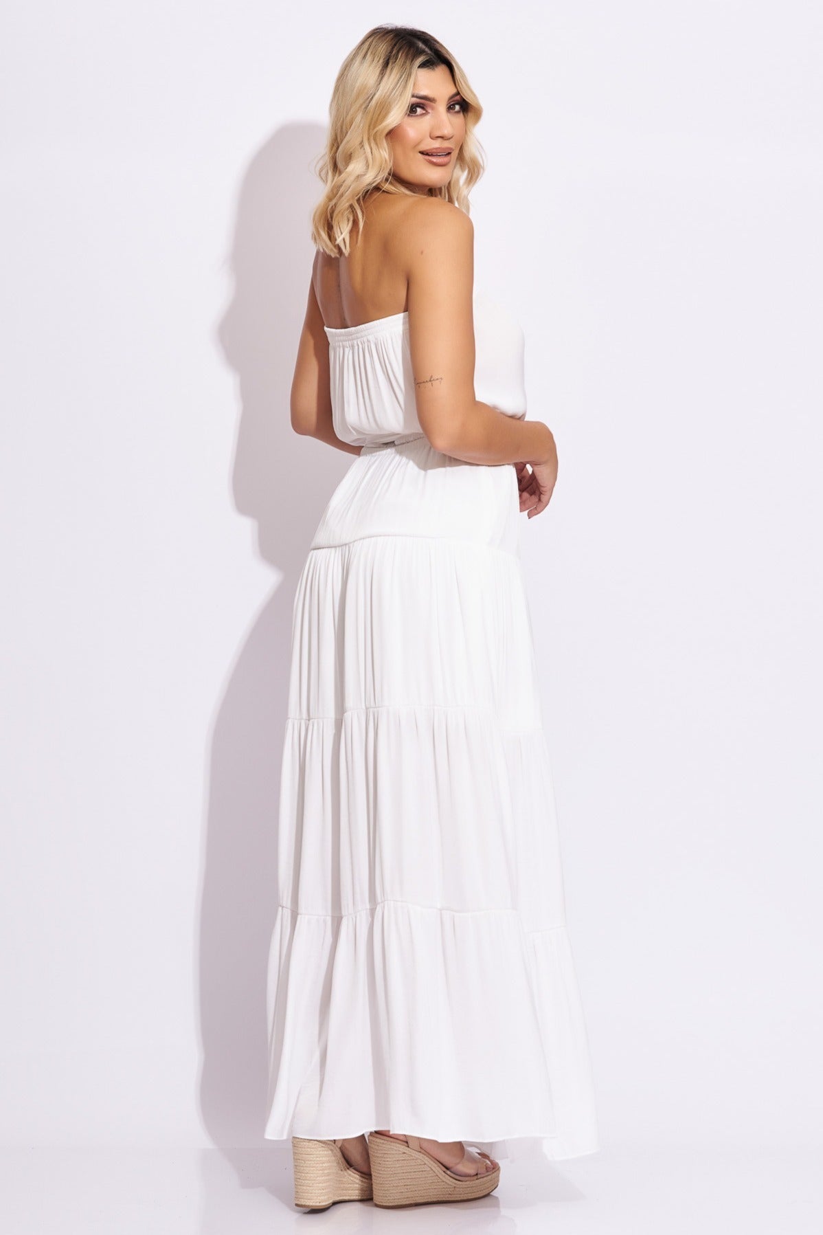 Vestido strapples blanco