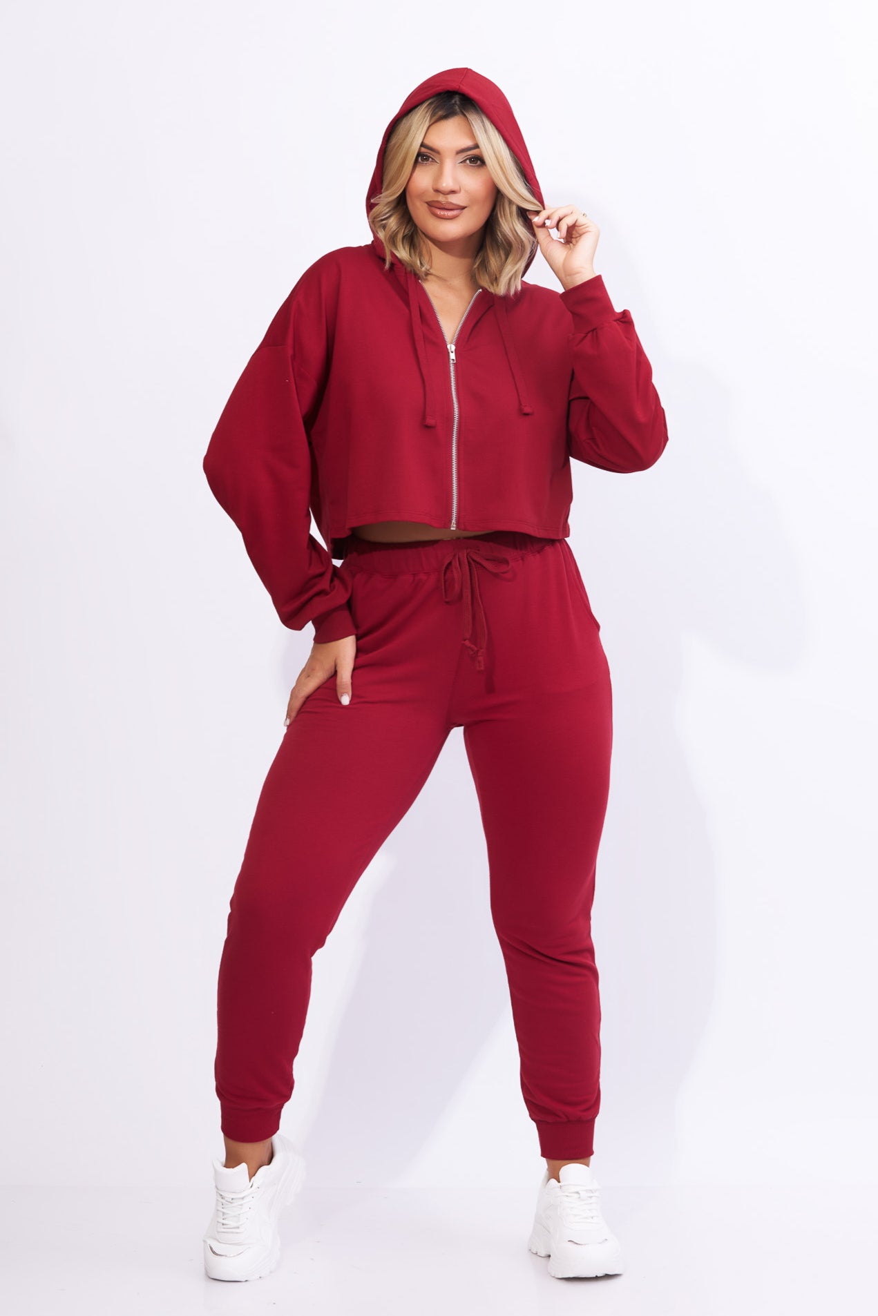 Set de sudadero y pantalón vino