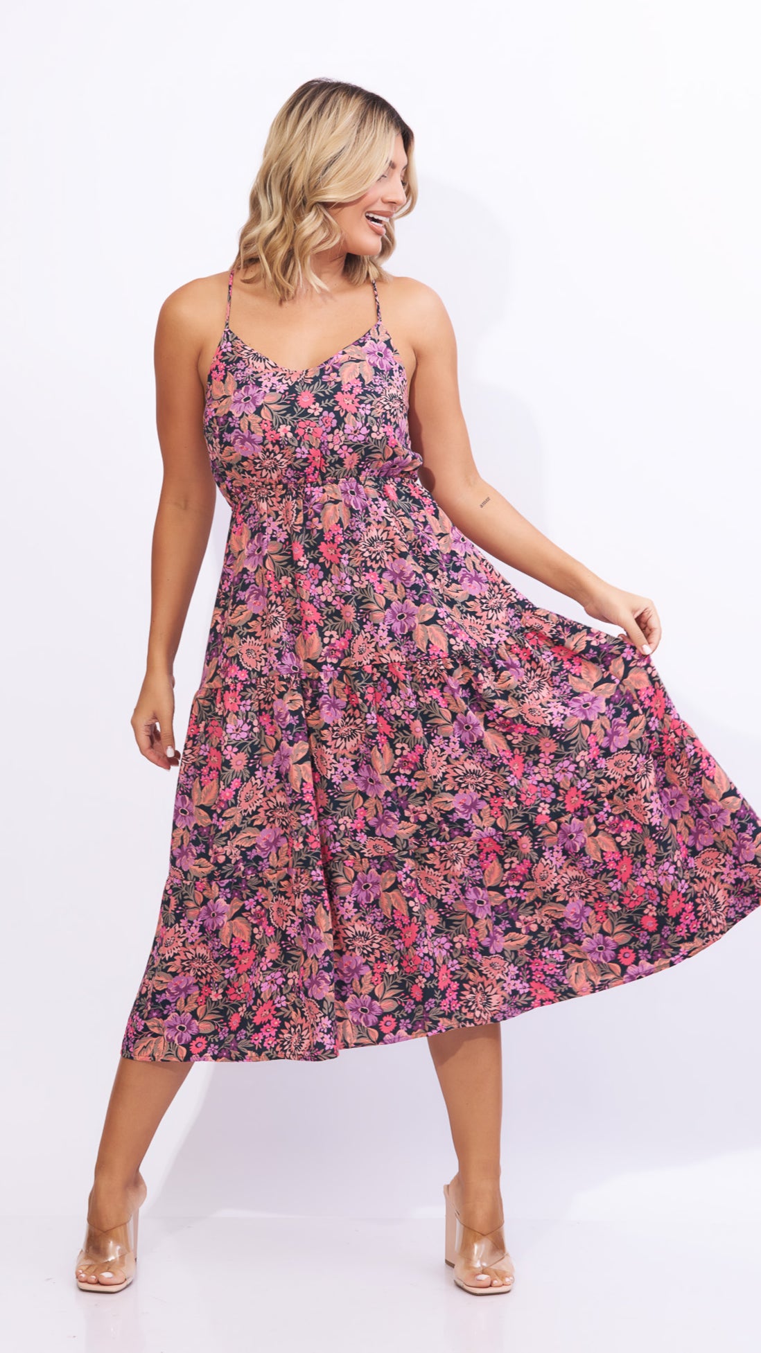 Vestido tirantes con estampado de flores