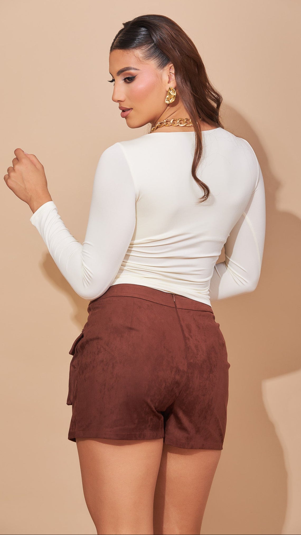 Skort falda-short) color café