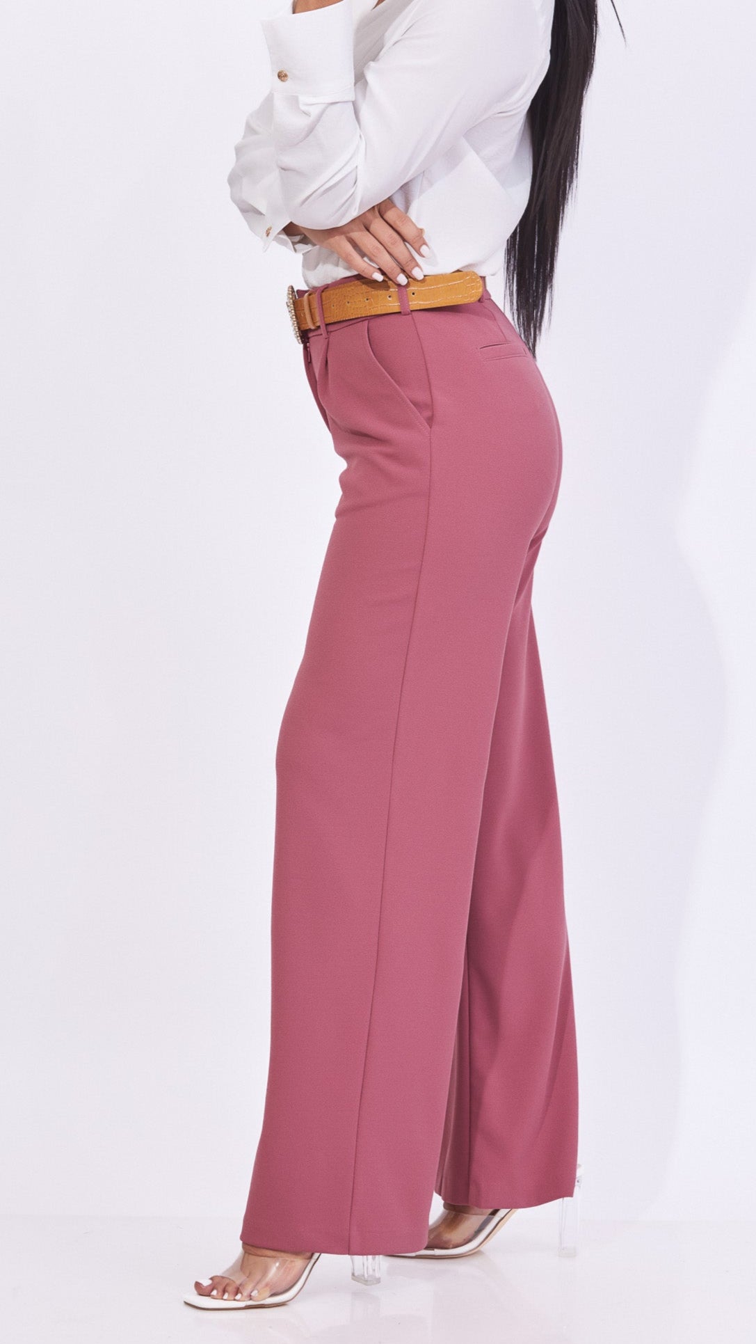 Pantalón stretch color rosa