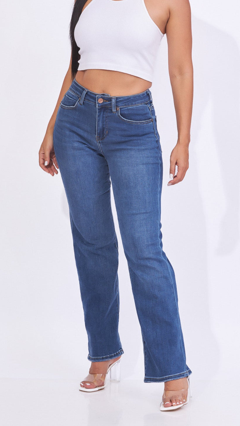 Jeans azul pierna ancha