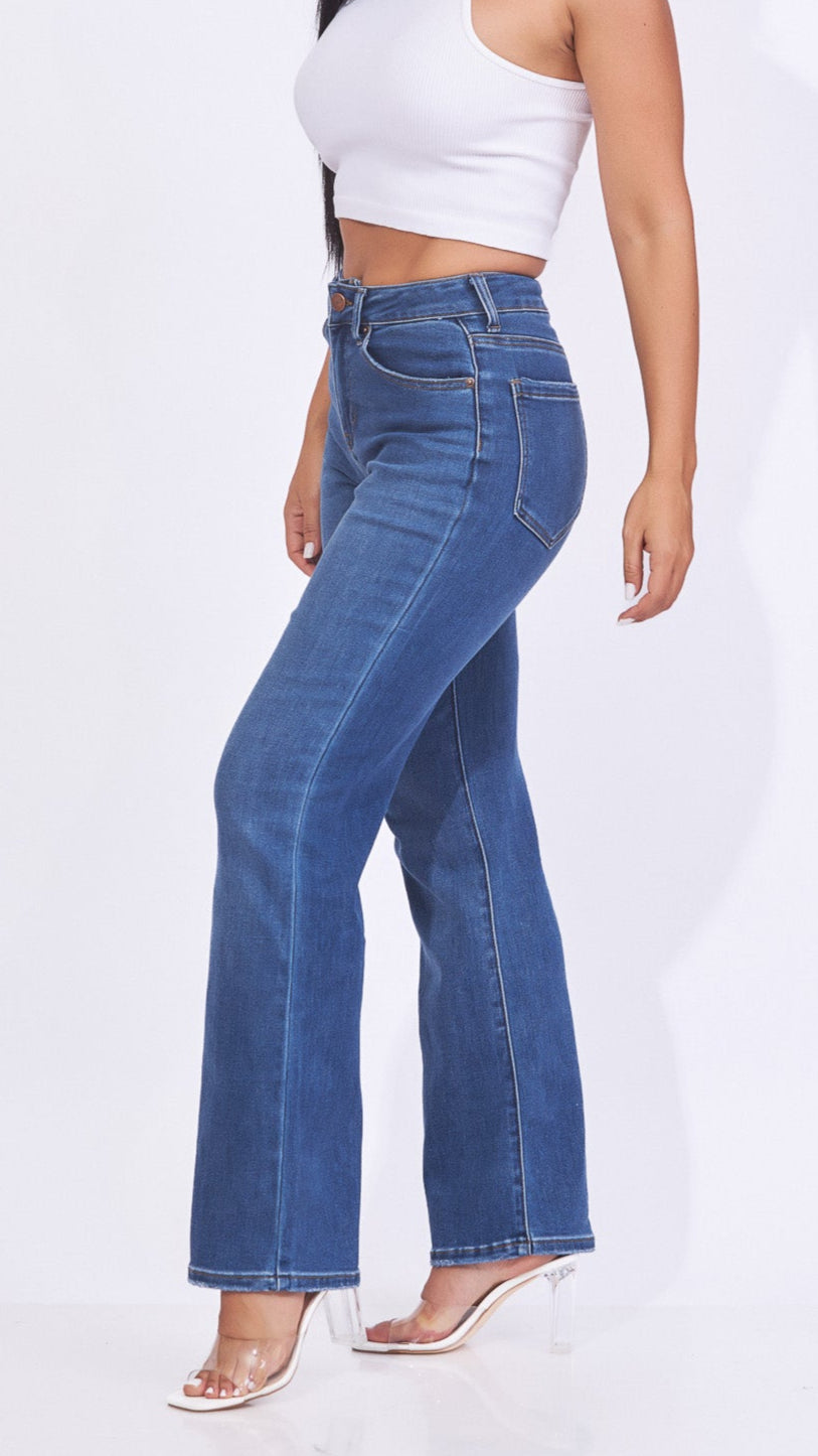Jeans azul pierna ancha