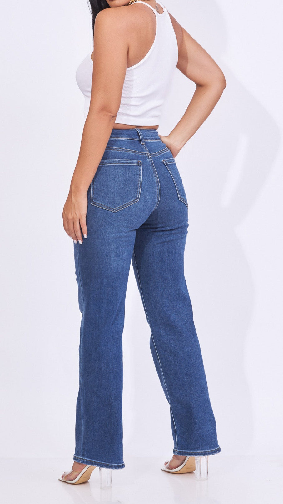 Jeans azul pierna ancha