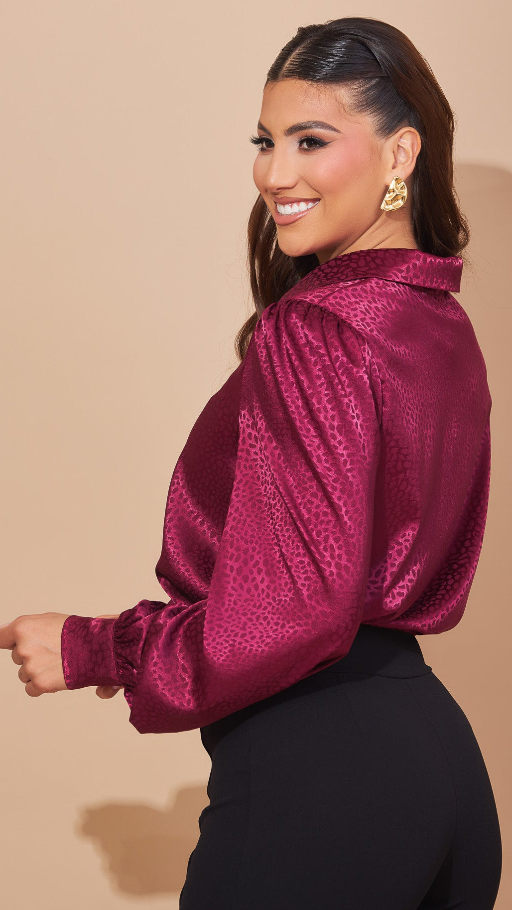 Blusa vino manga larga