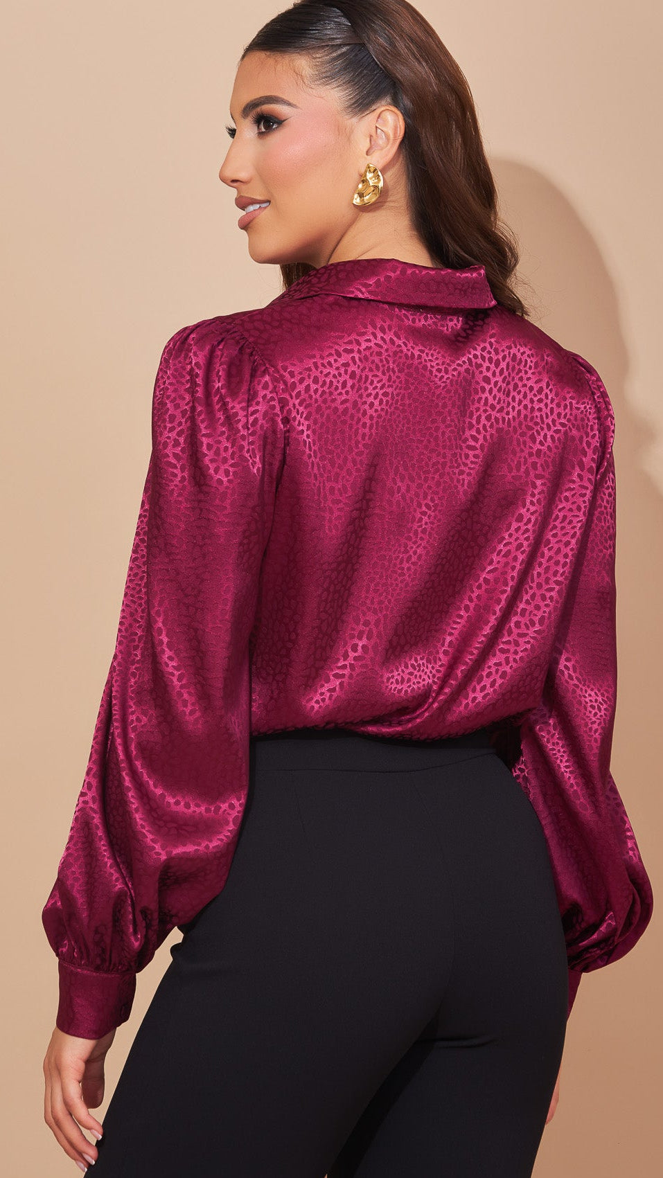 Blusa vino manga larga