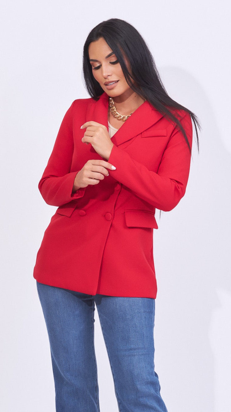 Blazer rojo botones