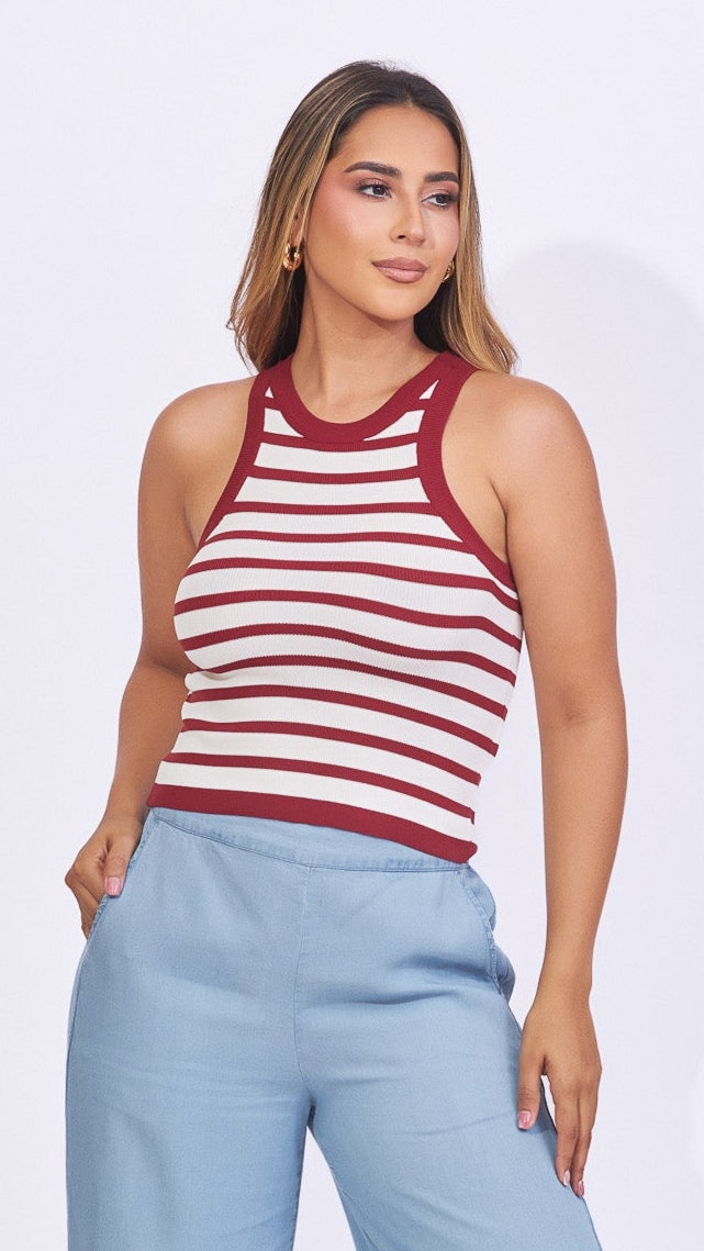 Blusa rayas vino