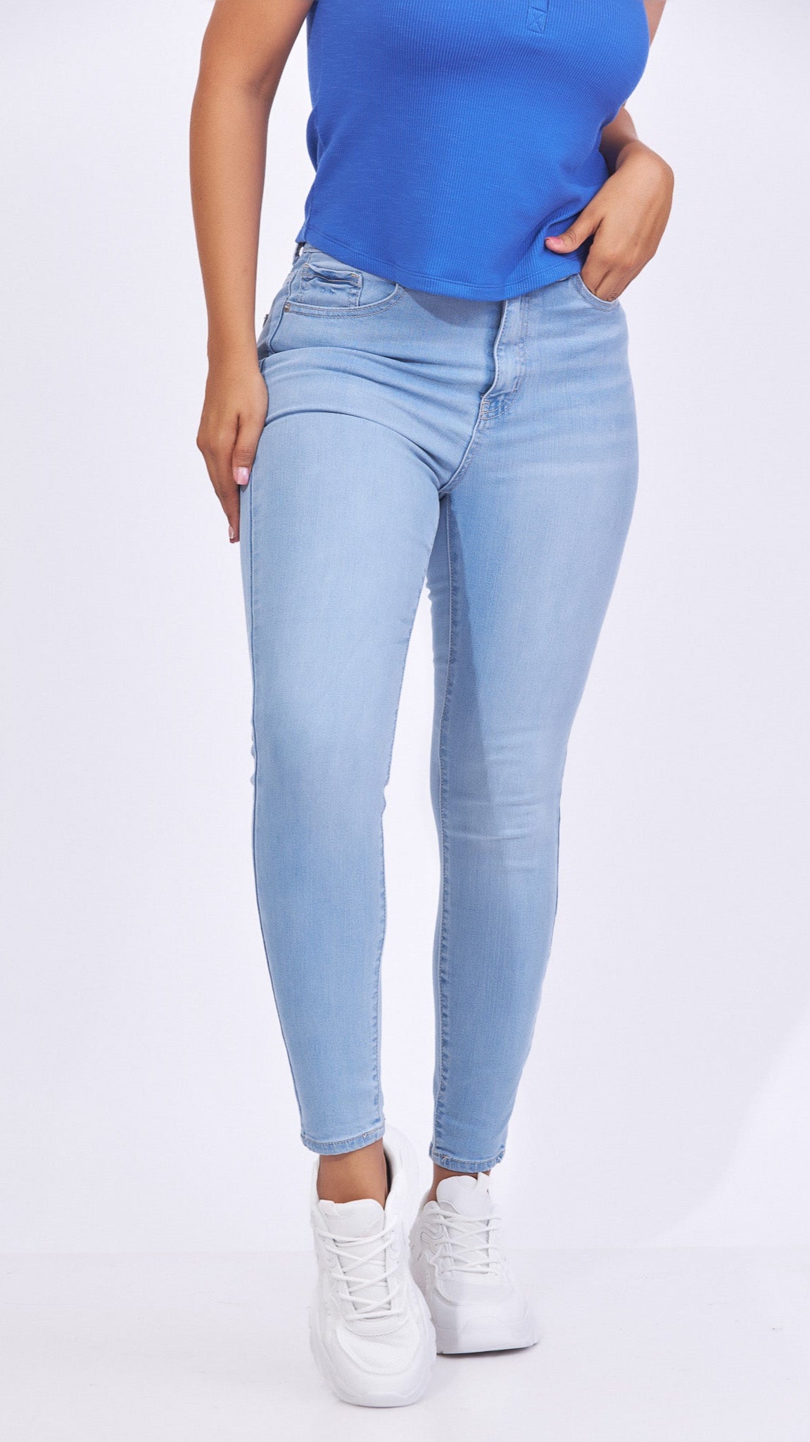 Jeans color celeste skiny