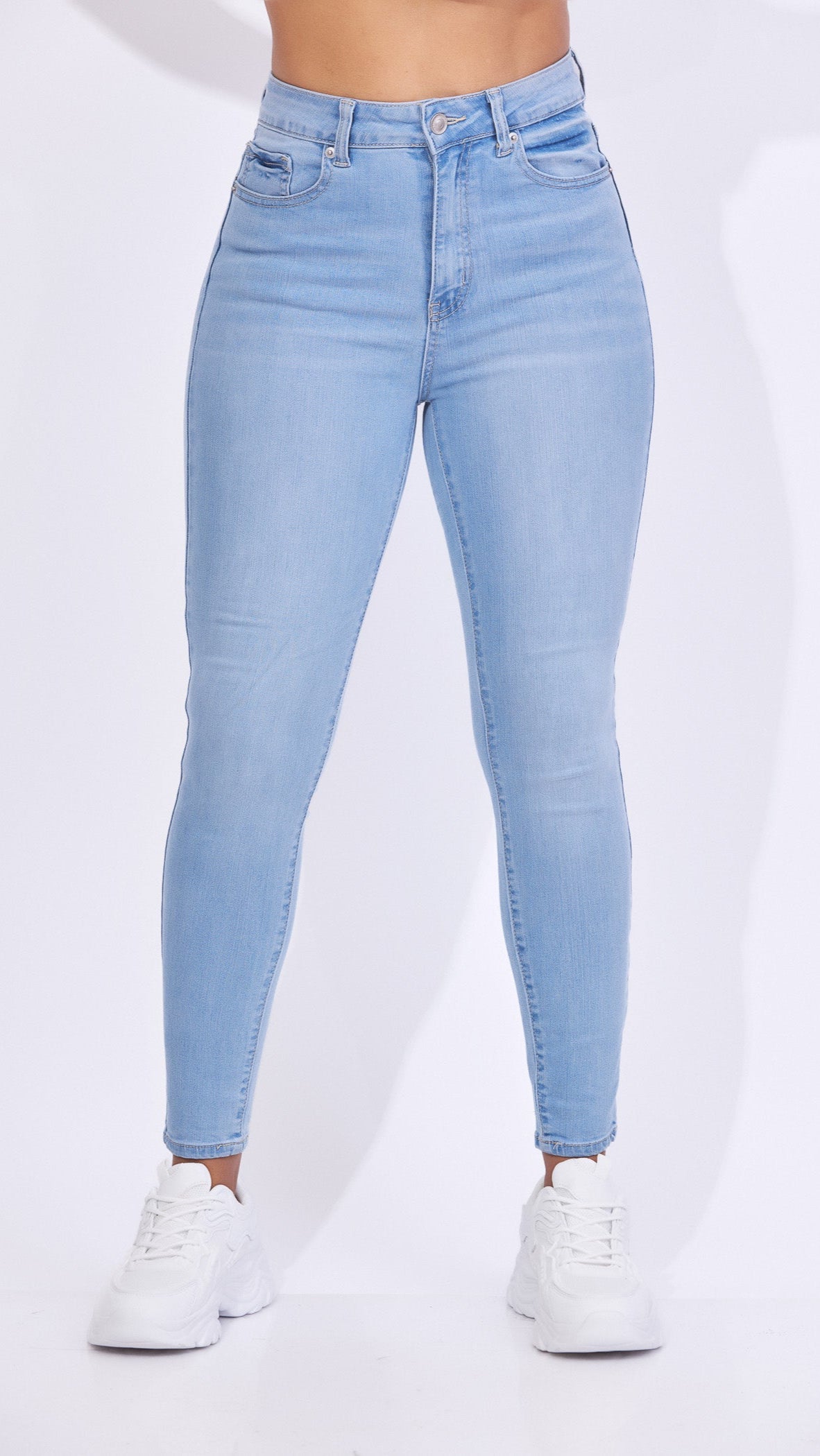Jeans color celeste skiny