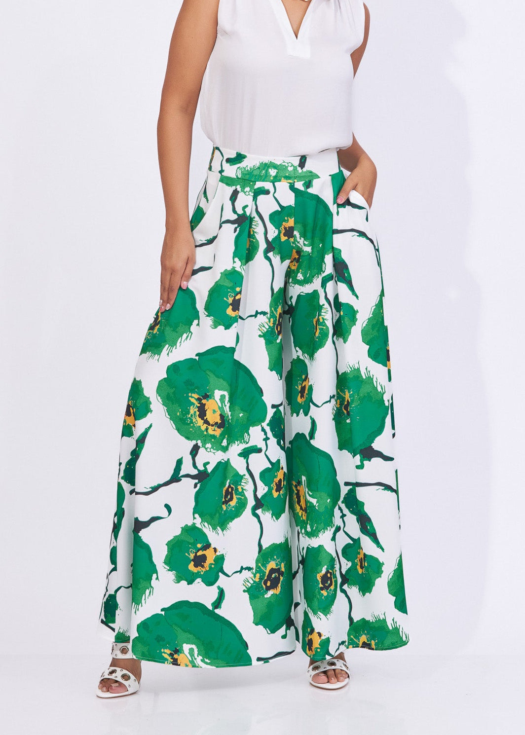 Palazzo estampado flores grandes