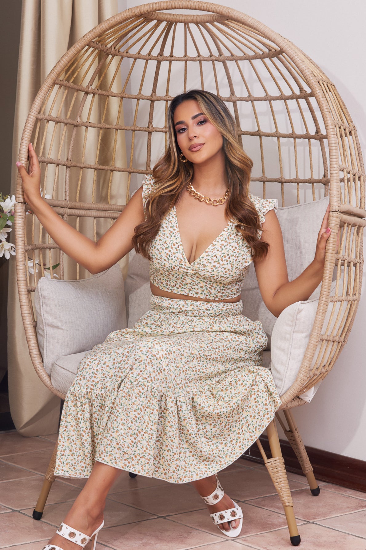 Set de falda y top estampado