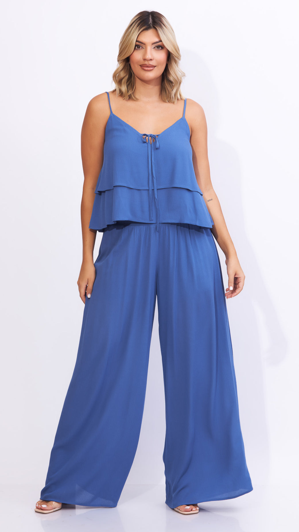 Set de blusa y pantalón ancho