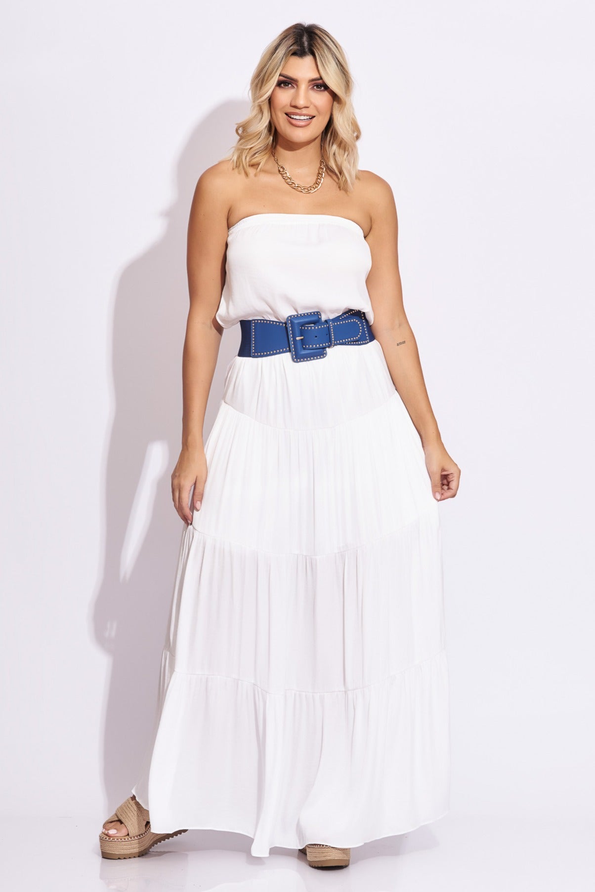 Vestido strapples blanco