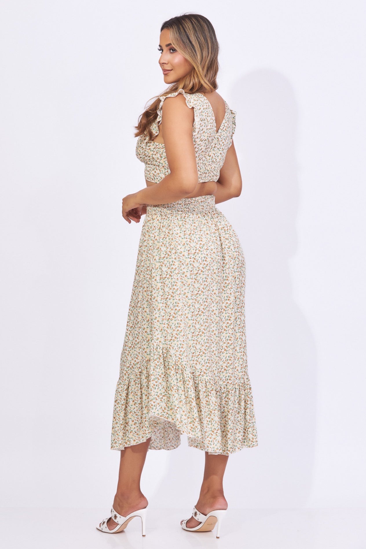 Set de falda y top estampado