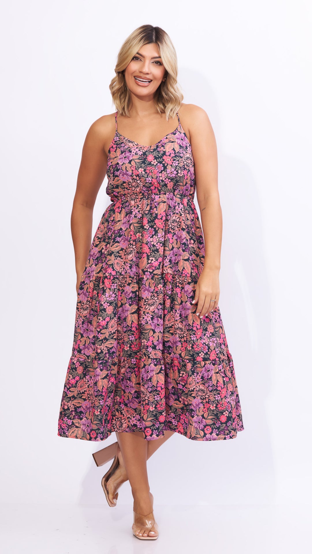 Vestido tirantes con estampado de flores