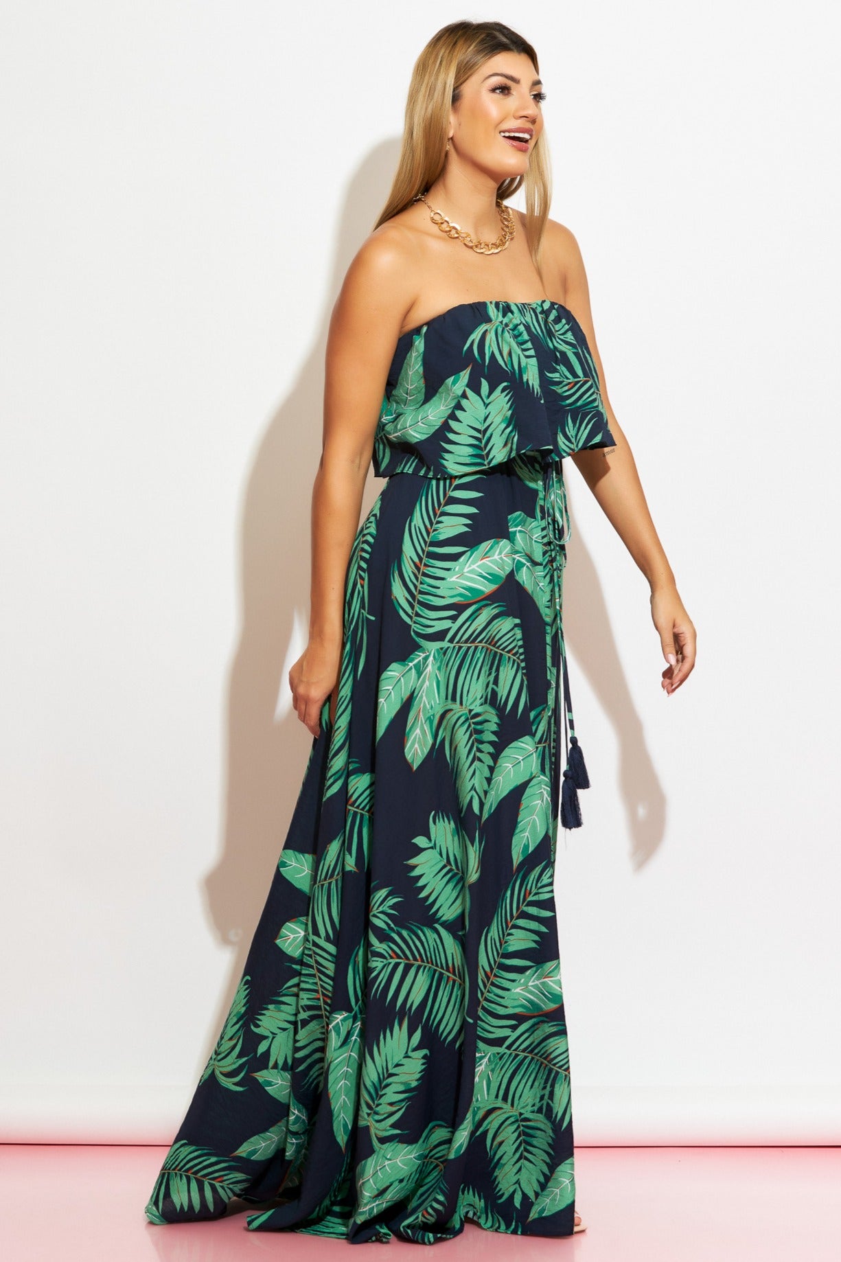Maxi vestido straples