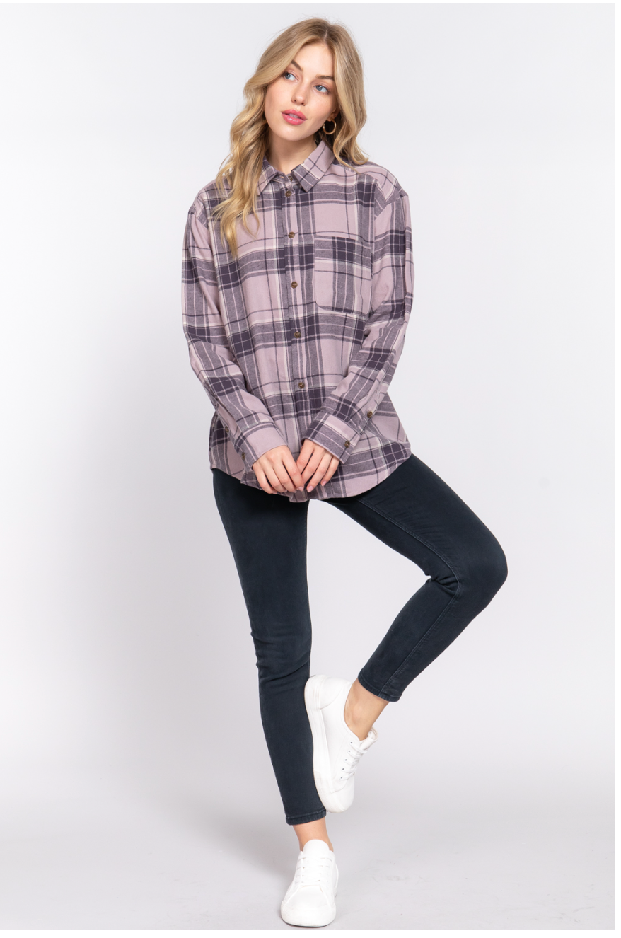 Blusa camisera de cuadros