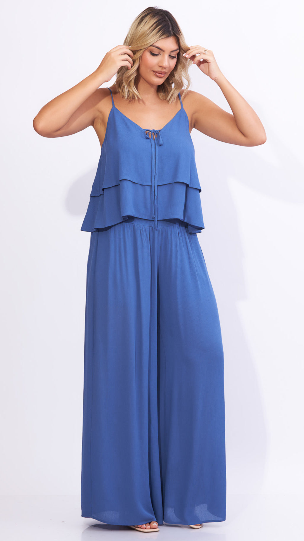 Set de blusa y pantalón ancho
