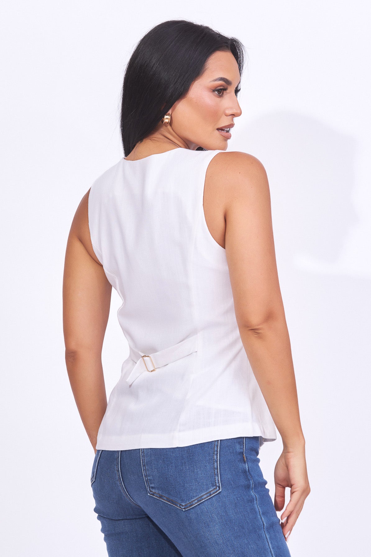 Chaleco blanco botones