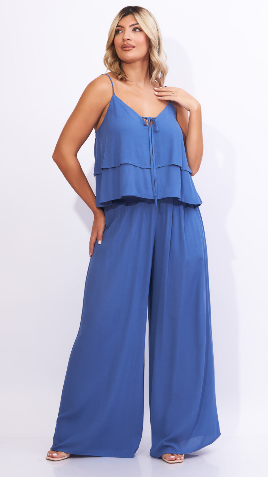 Set de blusa y pantalón ancho