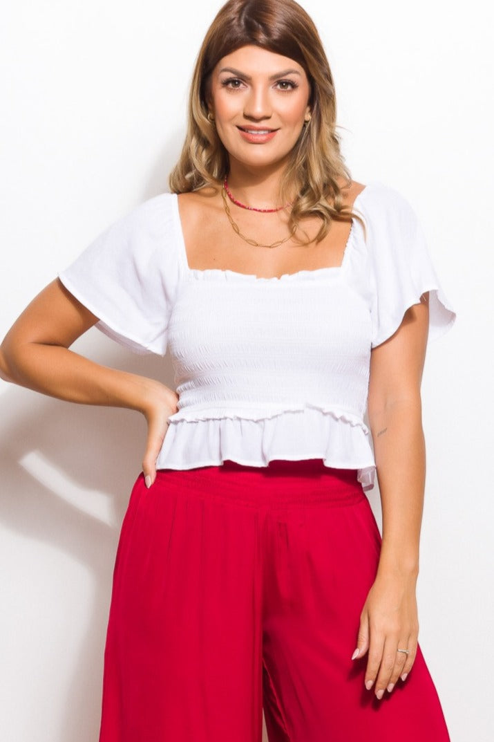 Blusa blanca corta