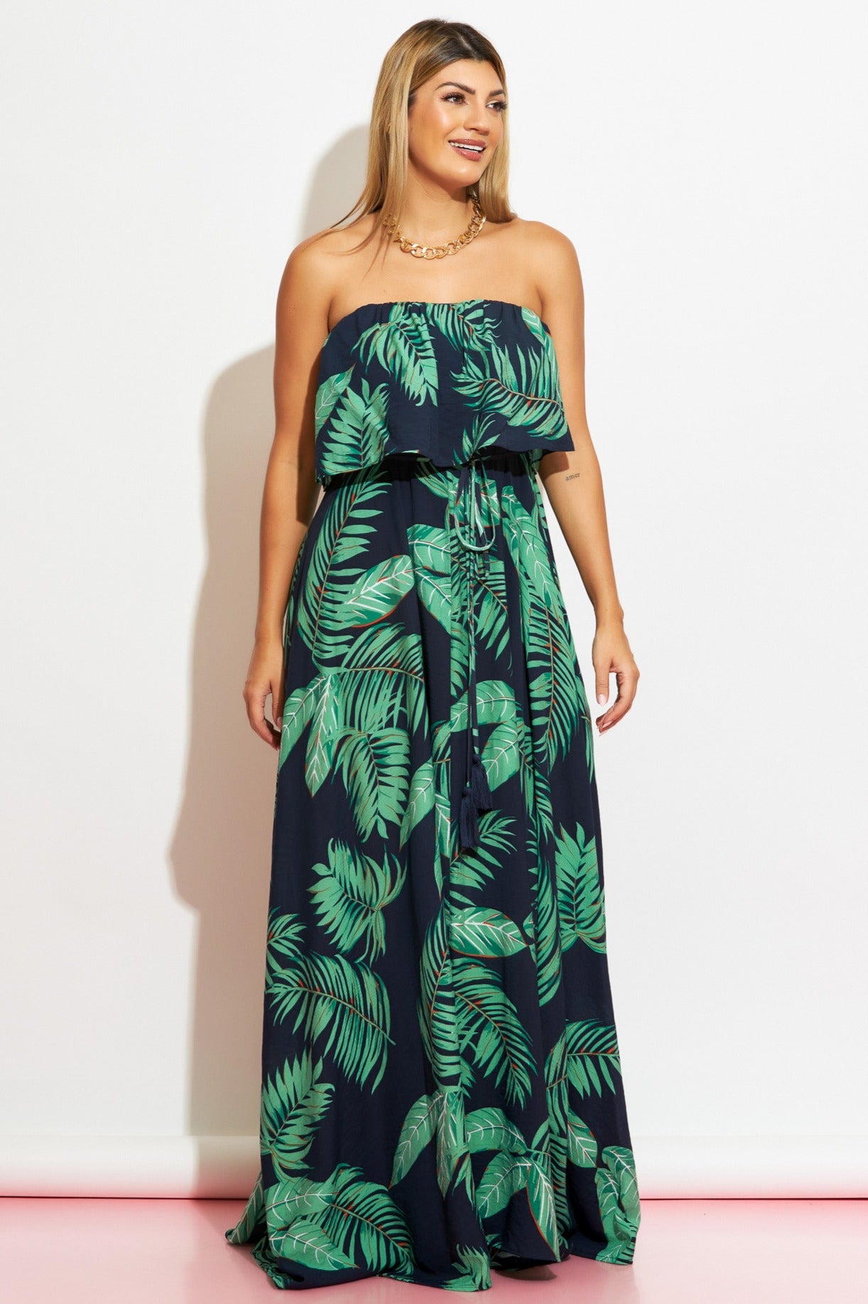 Maxi vestido straples