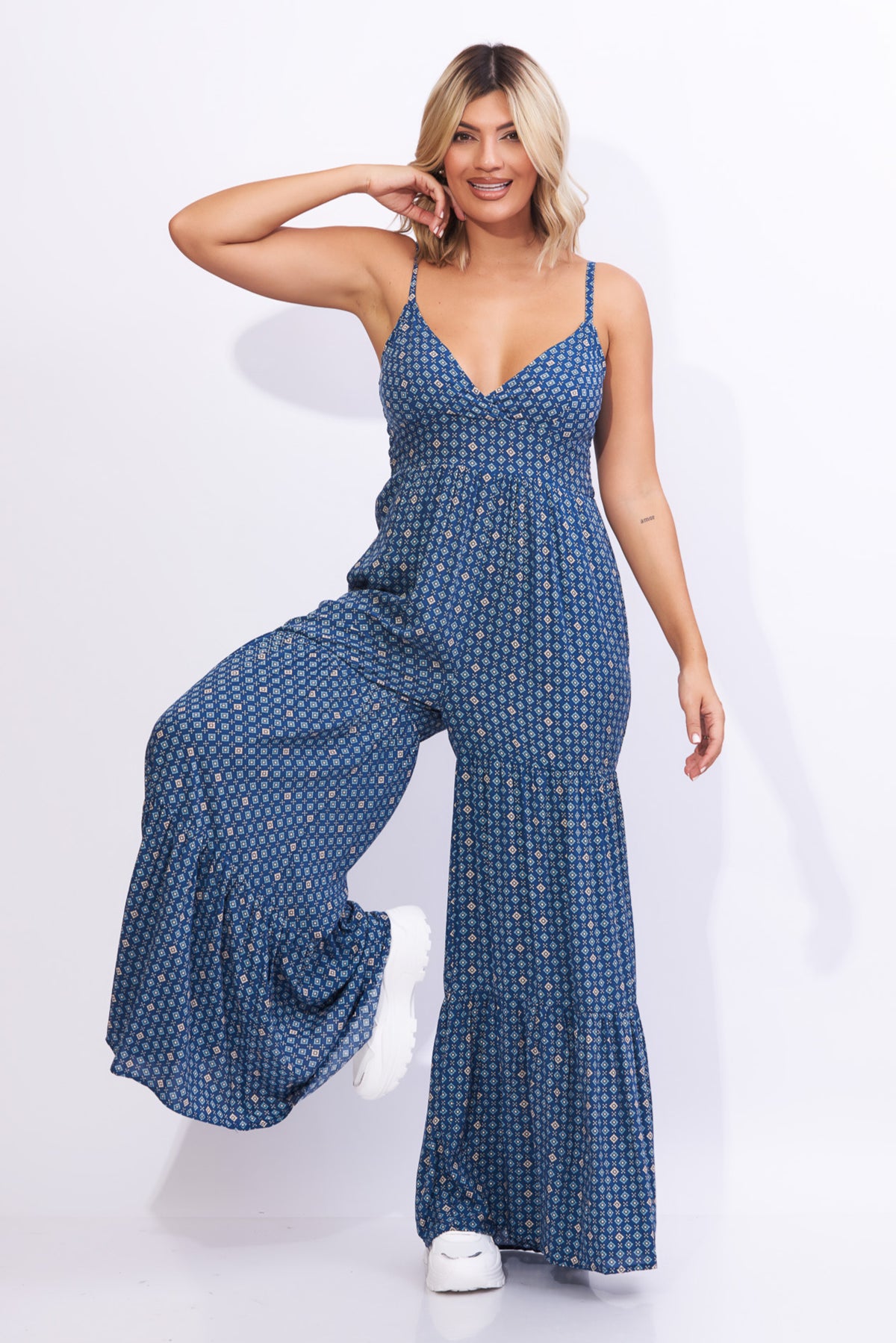 Enterizo estampado de pierna ancha