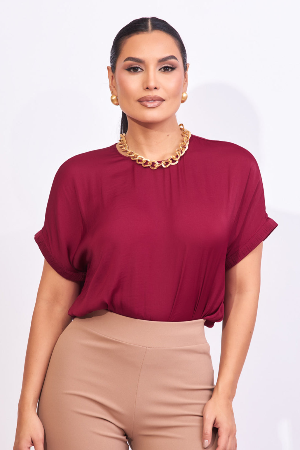 Blusa en color vino