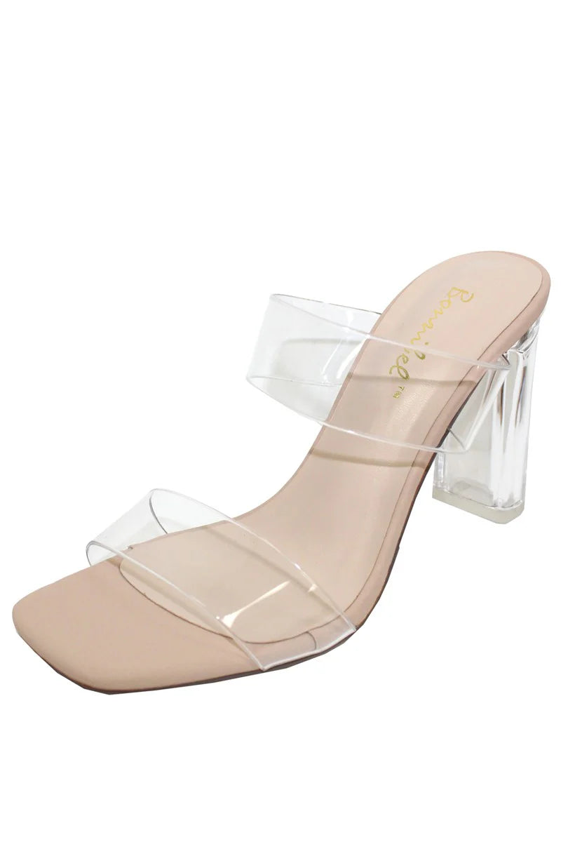 Sandalias color nude con  transparencias